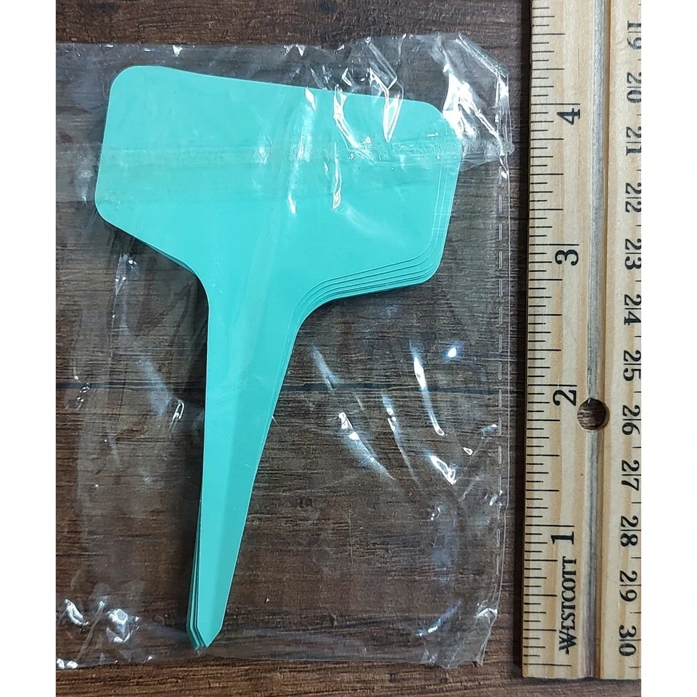 Plastic T-Type Plant Markers 12 Pack Indoor Outdoor Teal Seafoam green B15